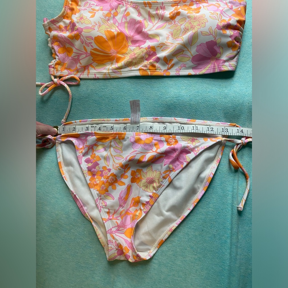NWOT, Ninety-Nine Floral One-Shoulder Bikini Set. - Picture 2 of 6